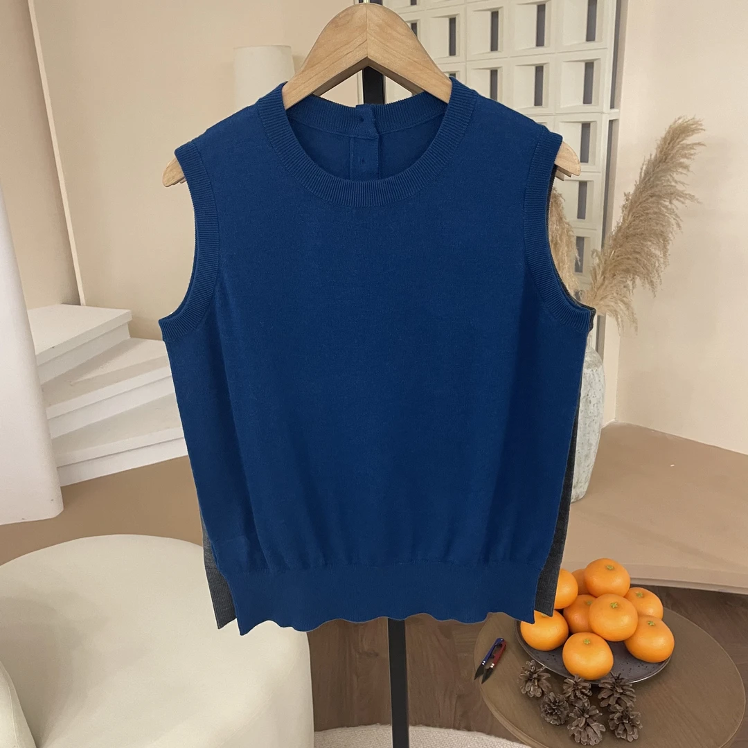 【120支扬子纱～女圆领】100纯羊毛衫背心精纺薄款针织衫马甲