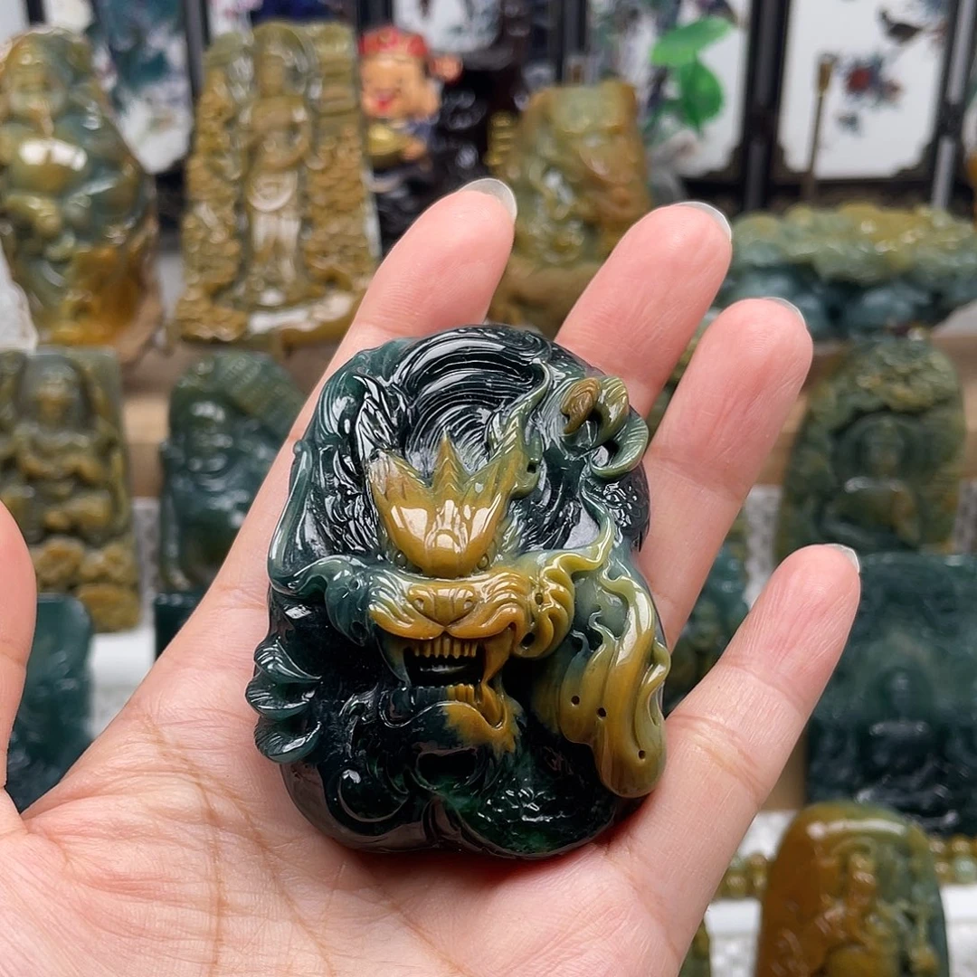 翡翠未镶嵌颈饰天然翡翠a货龙