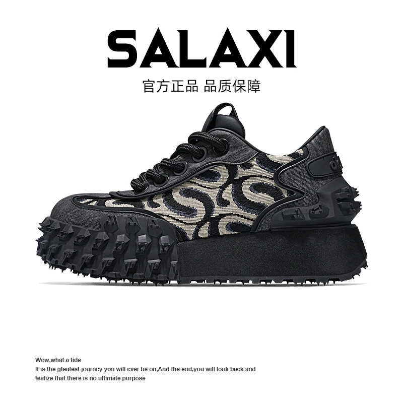 SALAXI 【情侣款】2025夏季新品重工万针刺绣个性百搭厚底休闲鞋