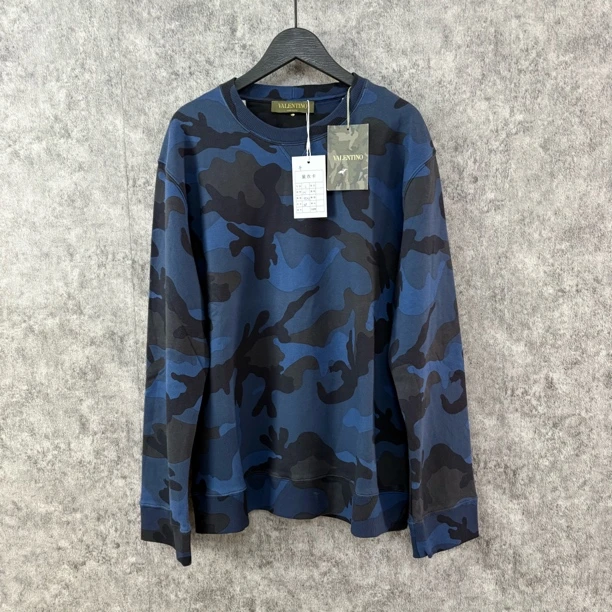 未使用 Valentino/华伦天奴 华伦天奴蓝色迷彩卫衣主线