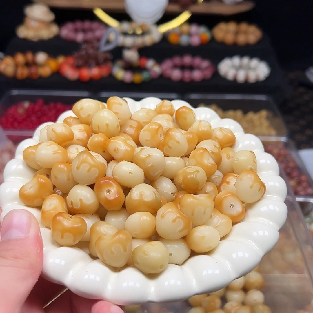 手串菩提根/象牙果瑕疵卡17炭烤流心爱心15颗