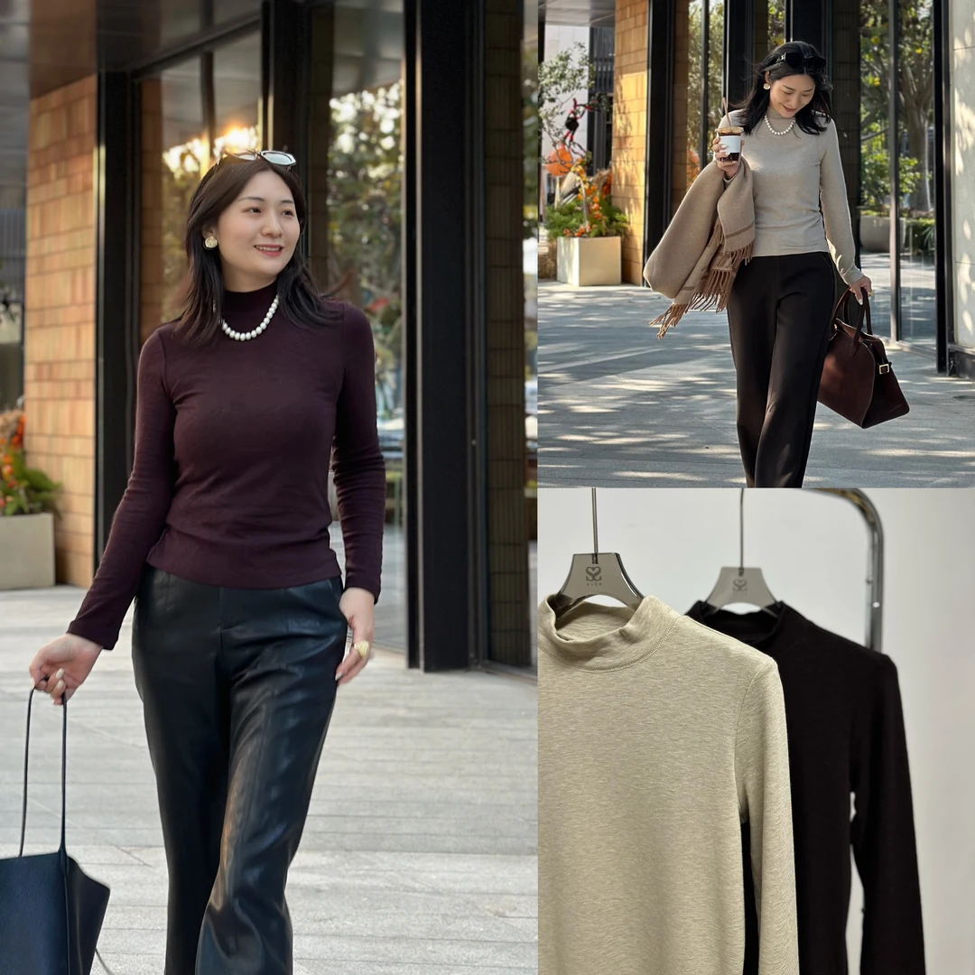 “晨曦微露”复古港风高领针织秋冬内搭打底衫25100919