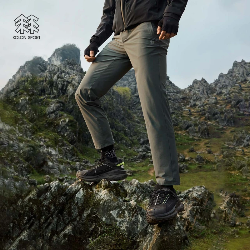 KOLON SPORT可隆男士松紧防晒长裤夏日穿搭UPF50+弹力针织休闲裤