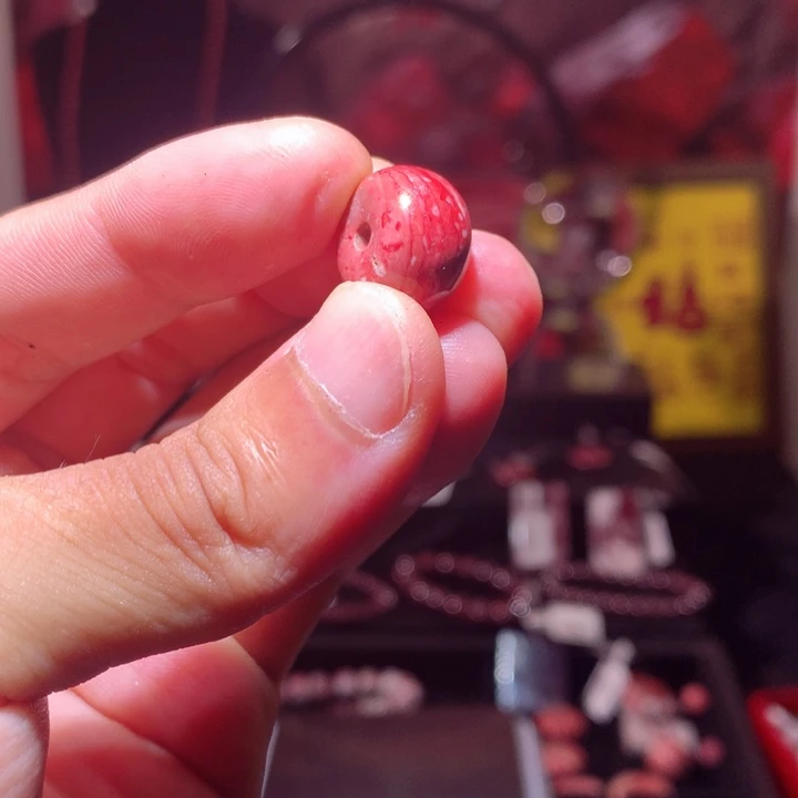 天然辰砂原石玉化料平安扣