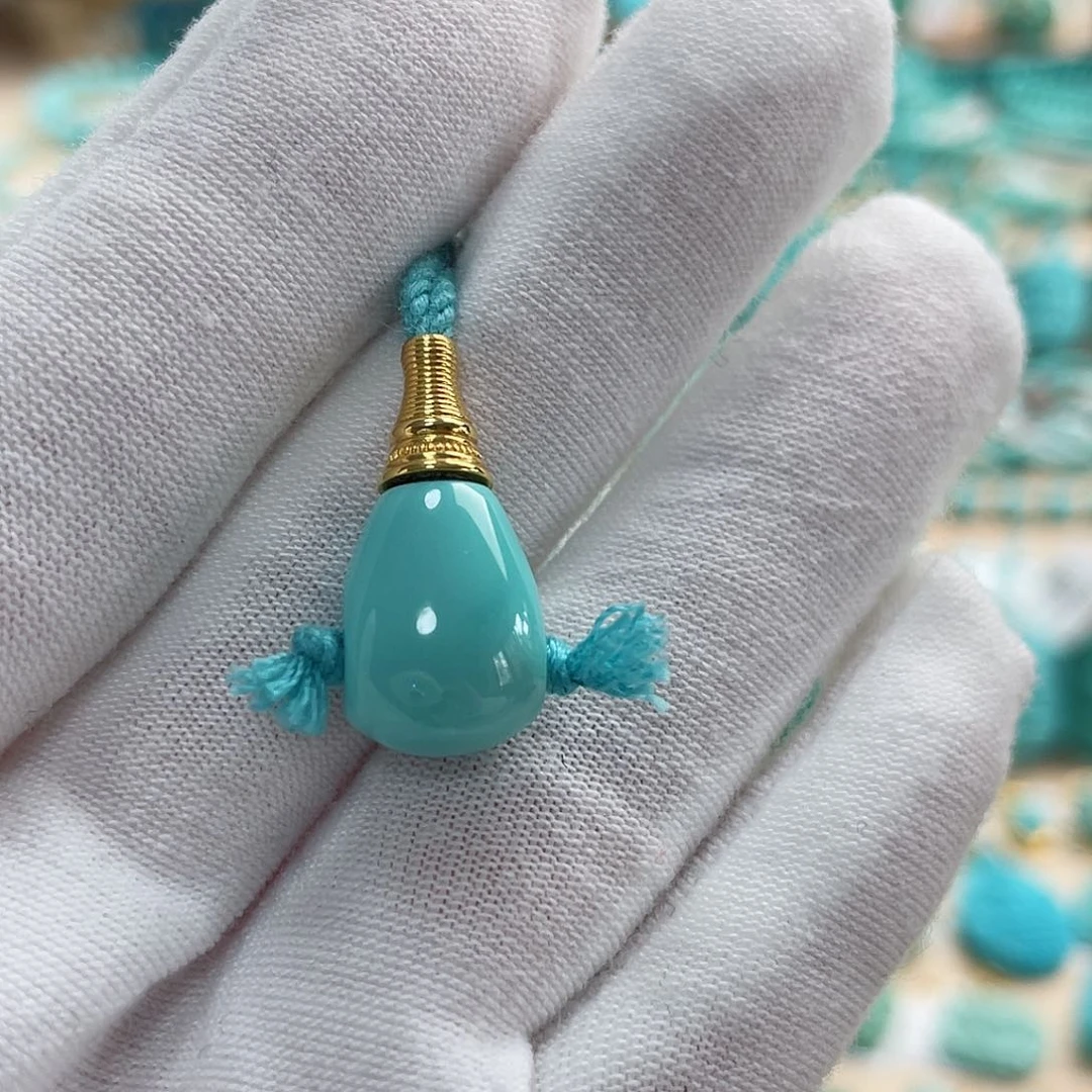 绿松石珠宝奇石18K金镶嵌