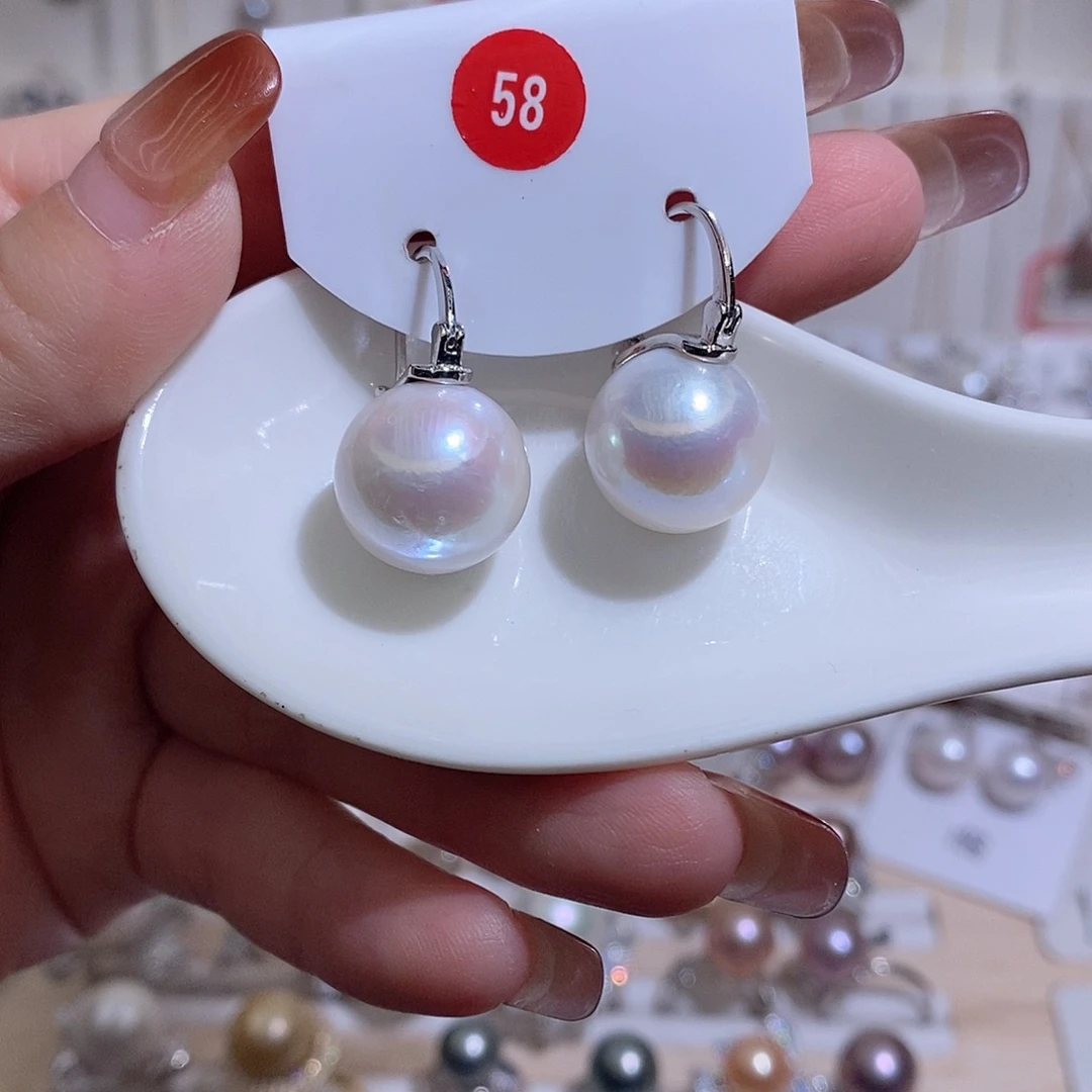 未镶嵌耳饰淡水珍珠w14.2有瑕疵