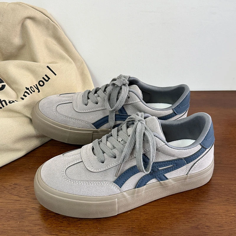 灰色低帮男女同款港风休闲青春6583系带百搭平底时尚学院小众板鞋