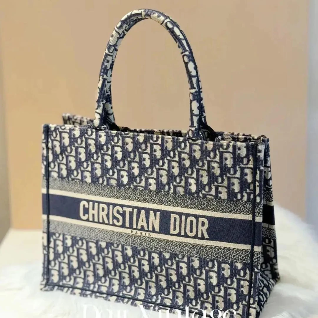 99新 DIOR/迪奥 大吉中古/Dior迪奥中号老花托特手提包