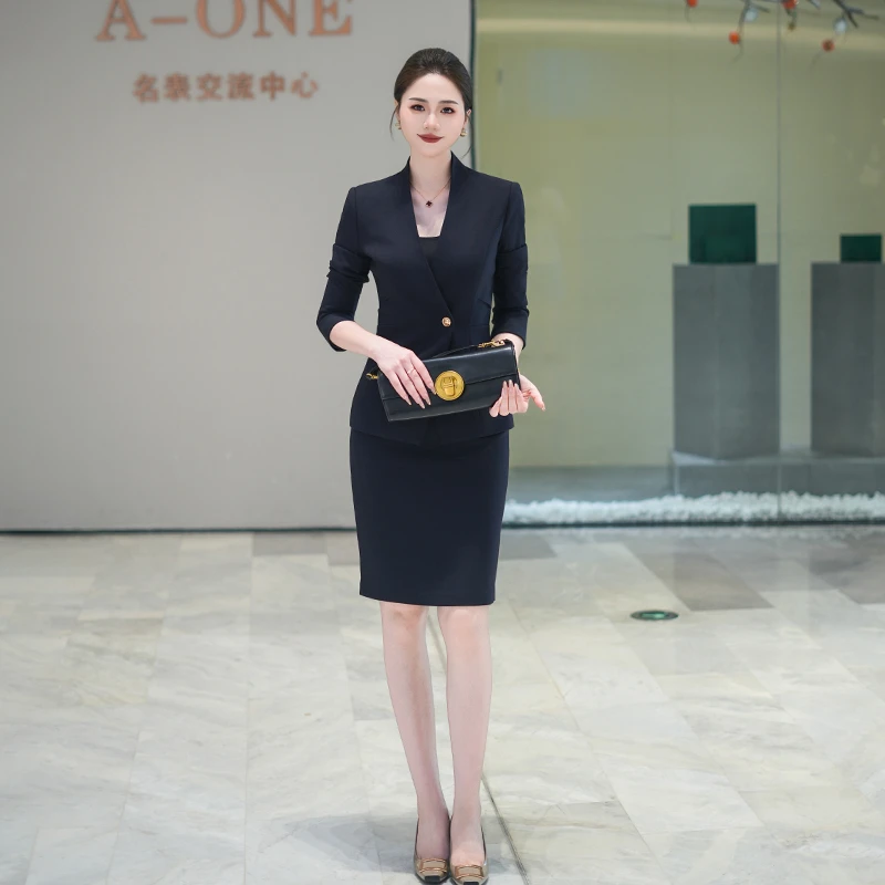 长裤极简风长袖裤子职业女裤套装时尚风套装春秋气质修身商务西装