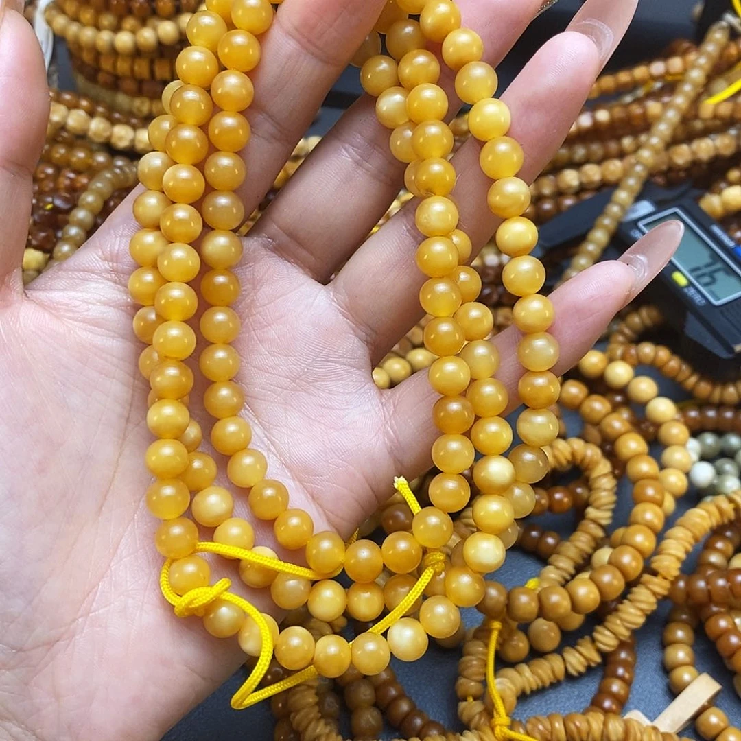 龙眼菩提手串龙脊菩提蛋黄圆珠脖挂卡7➕