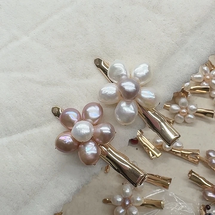 淡水珍珠发饰银S925镶嵌