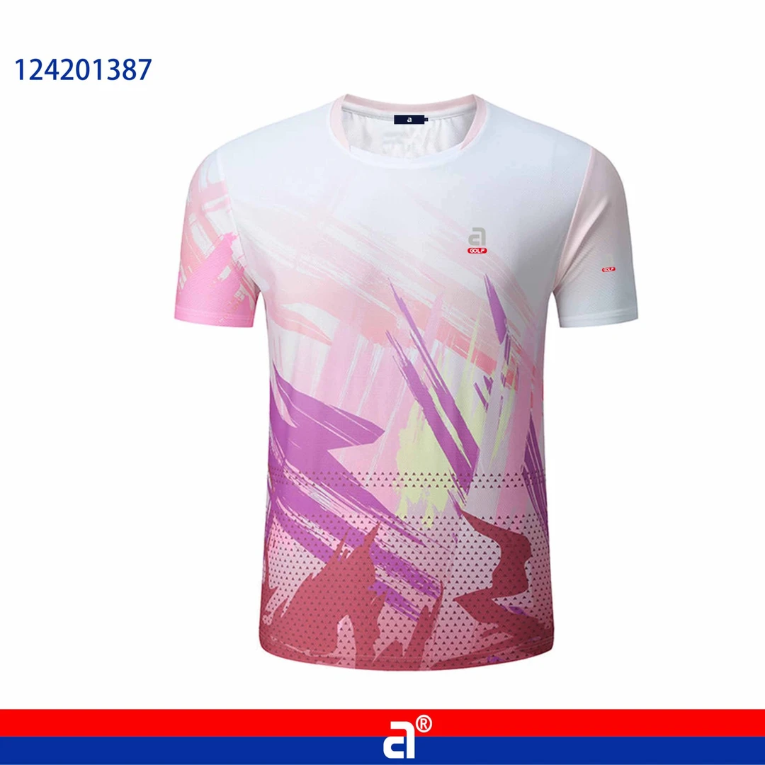 女款2025羽毛球服情侣速干透气运动短袖印花休闲文化衫夏季圆领