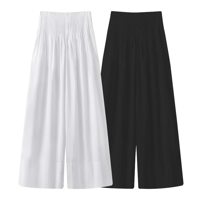 艾家同款夏装轻奢时尚百搭简约宽松休闲裤子女-3035