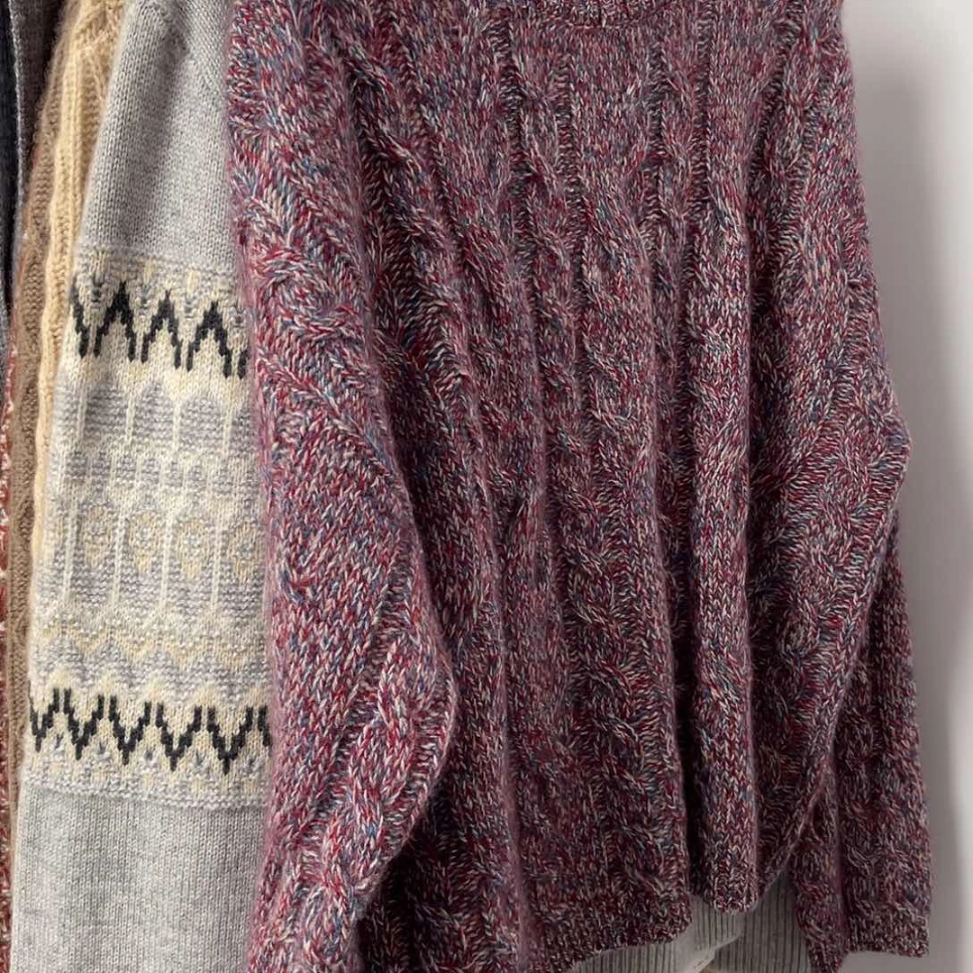 花纱 圆领 麻花 羊绒衫