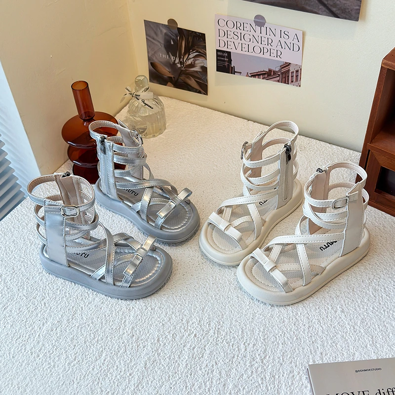 女童夏季透气新款公主鞋软底防滑凉鞋韩版罗马鞋时尚百搭中大童