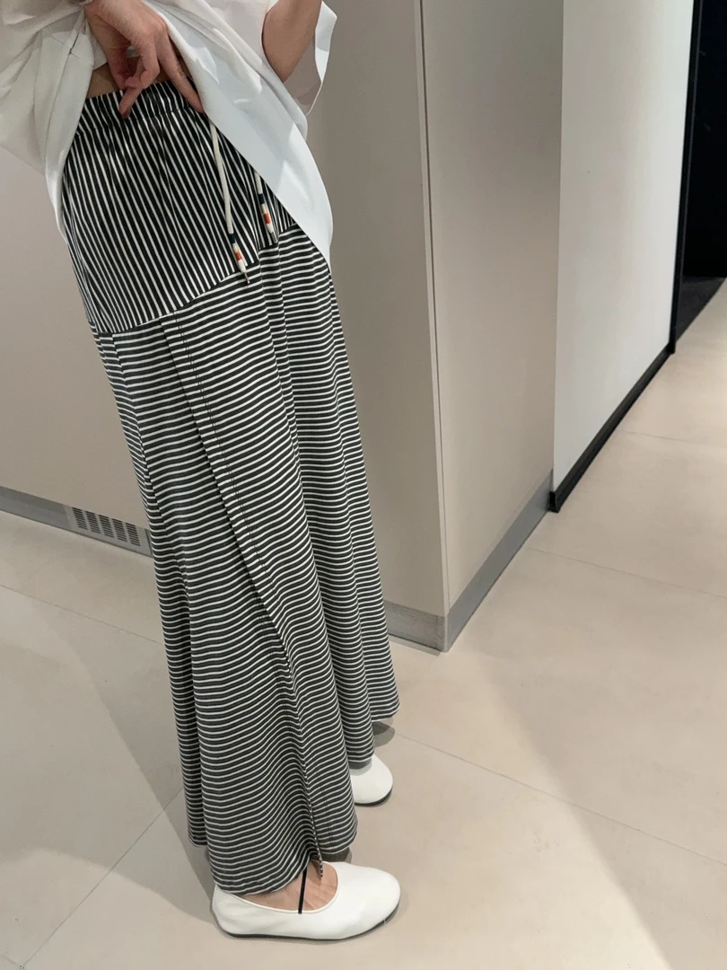 ［IAMMEIYA］-大骨架穿搭 休闲条纹半身裙70785