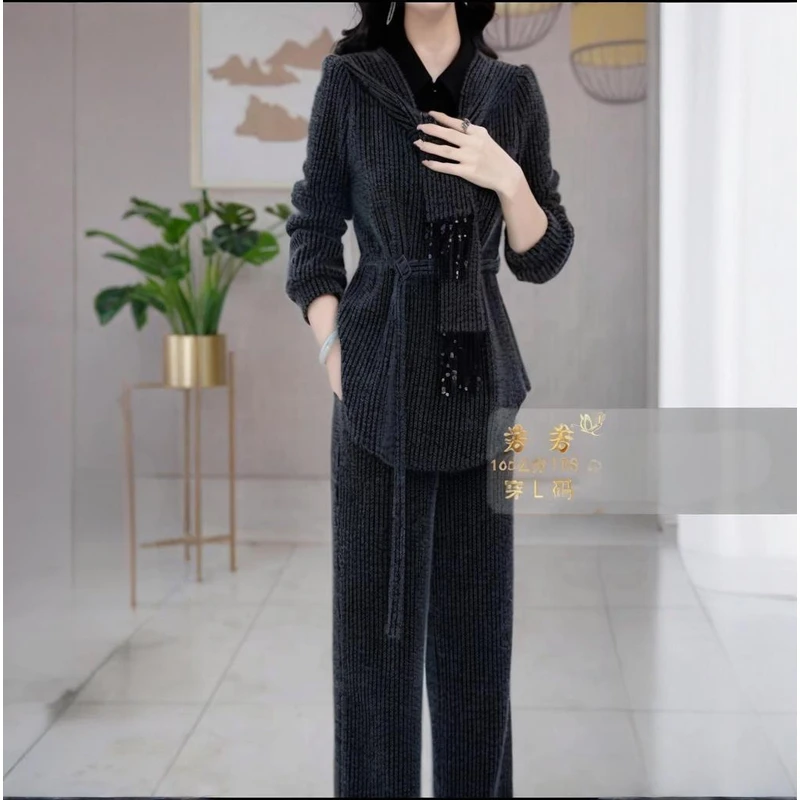 2025冬季秋冬洋气时尚显瘦极简风宽松时尚套装休闲风轻熟风气质