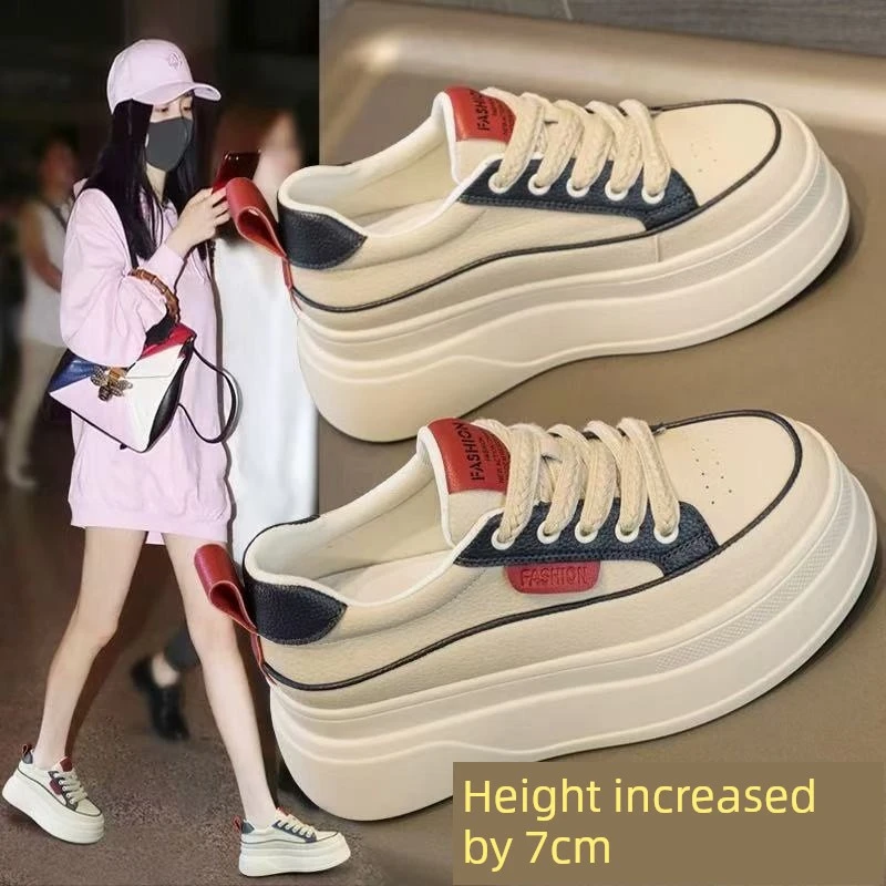 【万达撤柜】2025春季新款小个子厚底运动鞋增高鞋34码休闲运动鞋