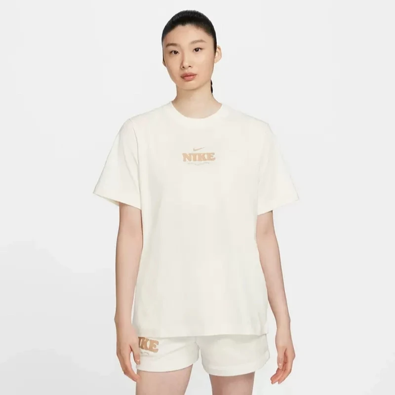 NIKE/耐克【商场同款】女子透气运动休闲圆领印花短袖T恤HF6180-133