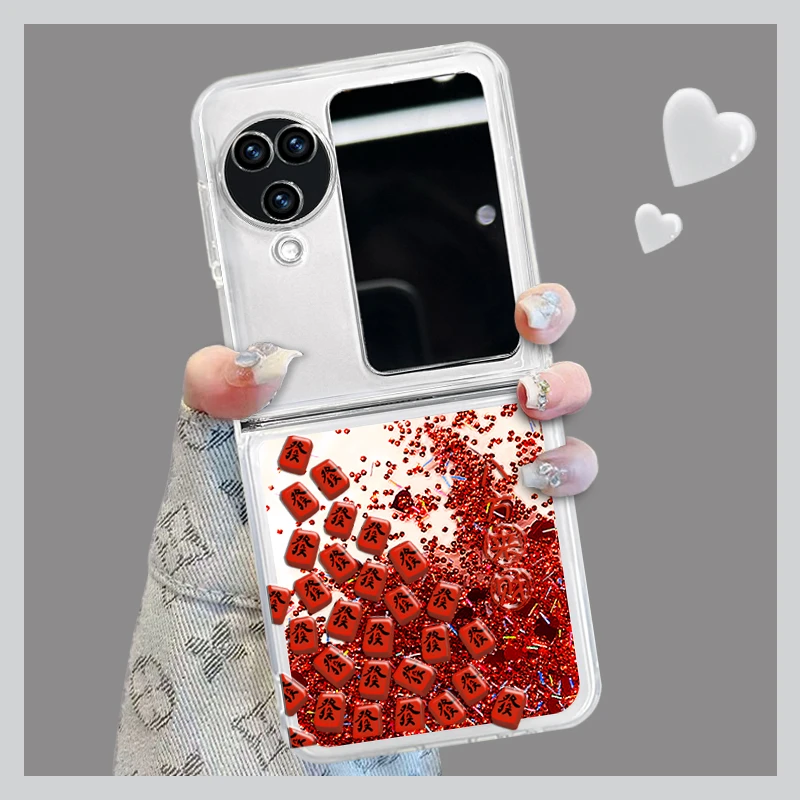 适用oppofindn3flip手机壳满屏發折叠流沙壳全包保护套