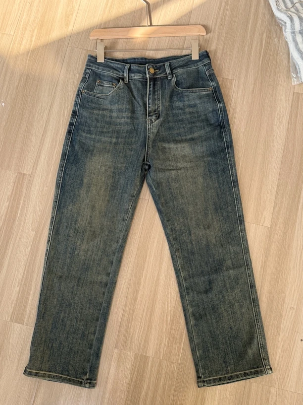 09151复古水洗做旧韩系百搭显瘦小脚九分烟管裤女款弹力牛仔裤
