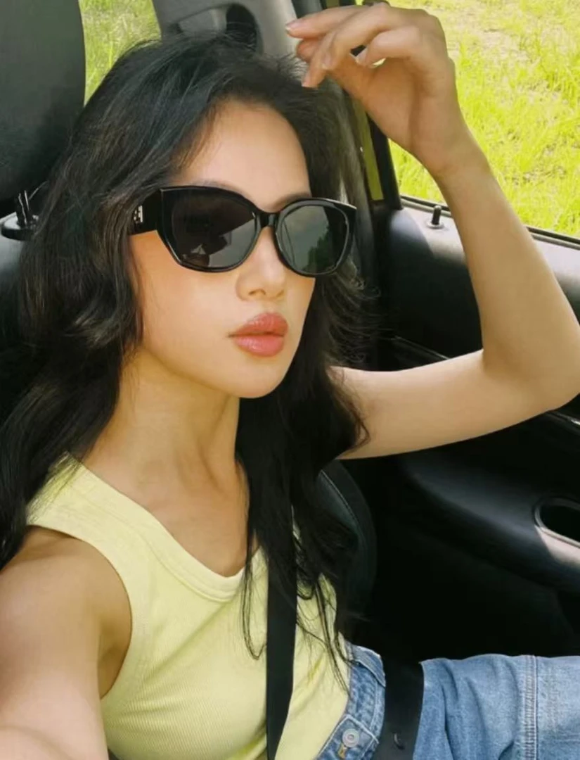 杨紫同款象牙奶白大框偏光墨镜防晒开车2025新款方圆脸太阳镜