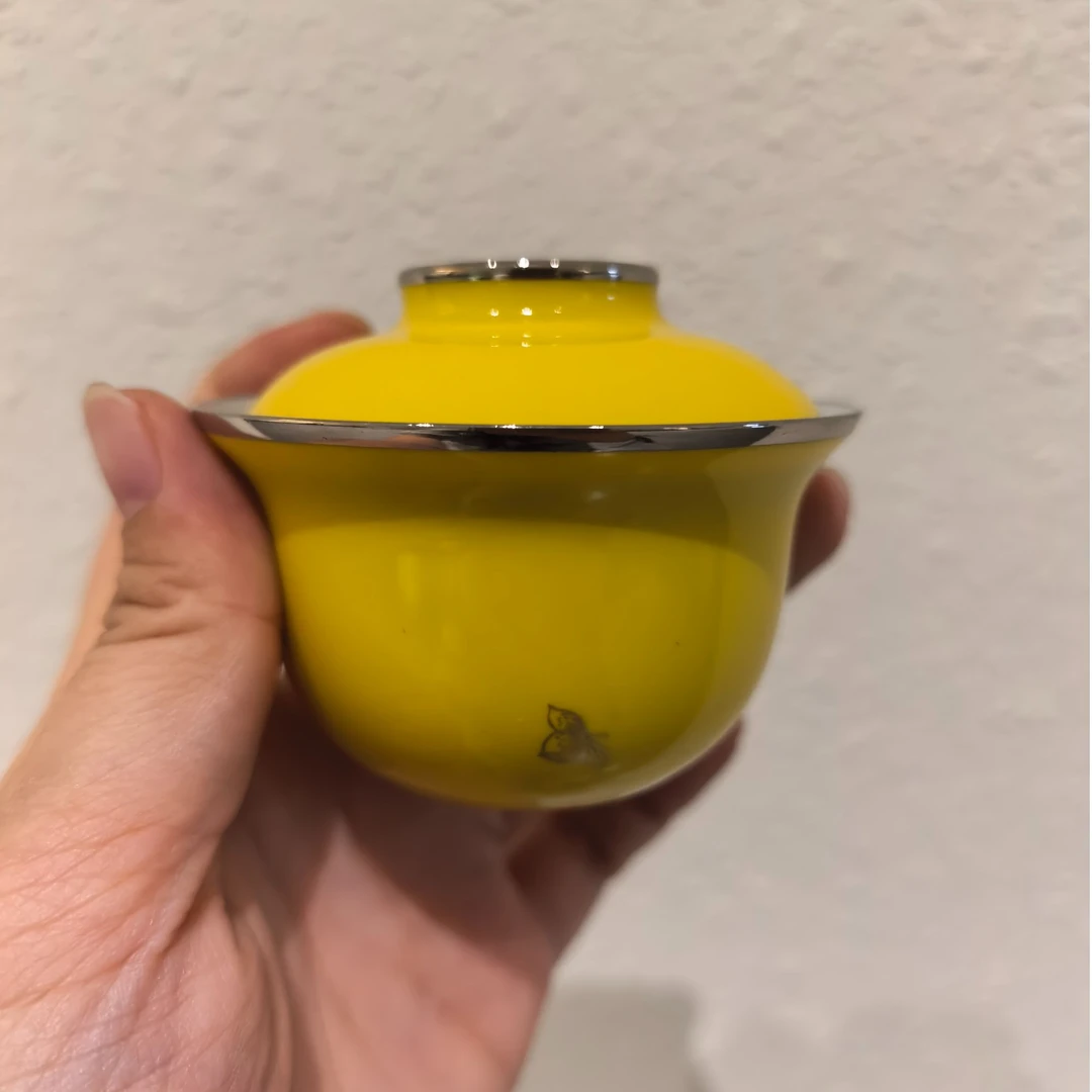 华隐帝黄描金宝宝小盖碗华隐HY0350