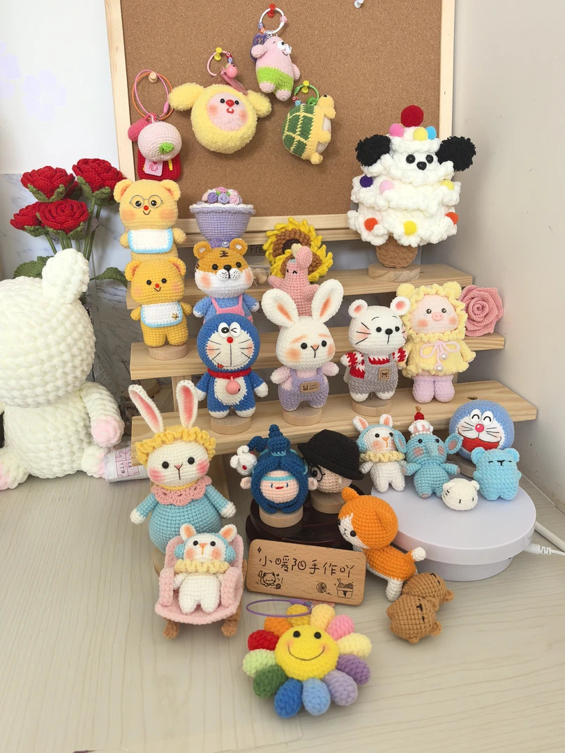 纯手工钩织玩偶，毛线