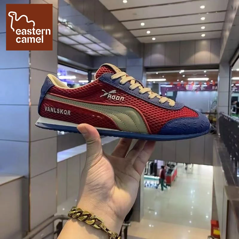 东方骆驼男鞋2025夏季新款透气网面阿甘鞋男士休闲时尚平底板鞋男