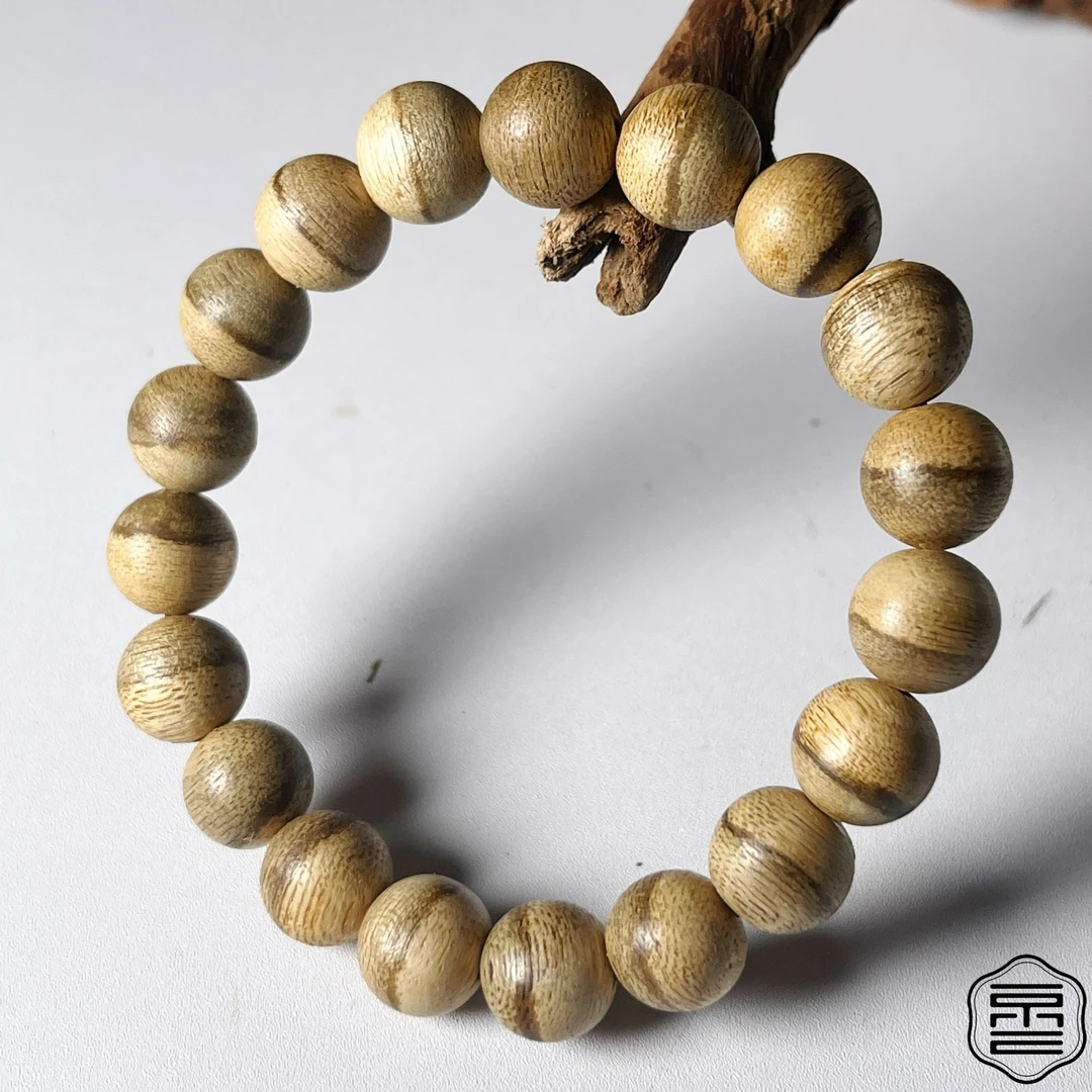 沉香马泥捞虎斑沉香手串10mm单圈手串