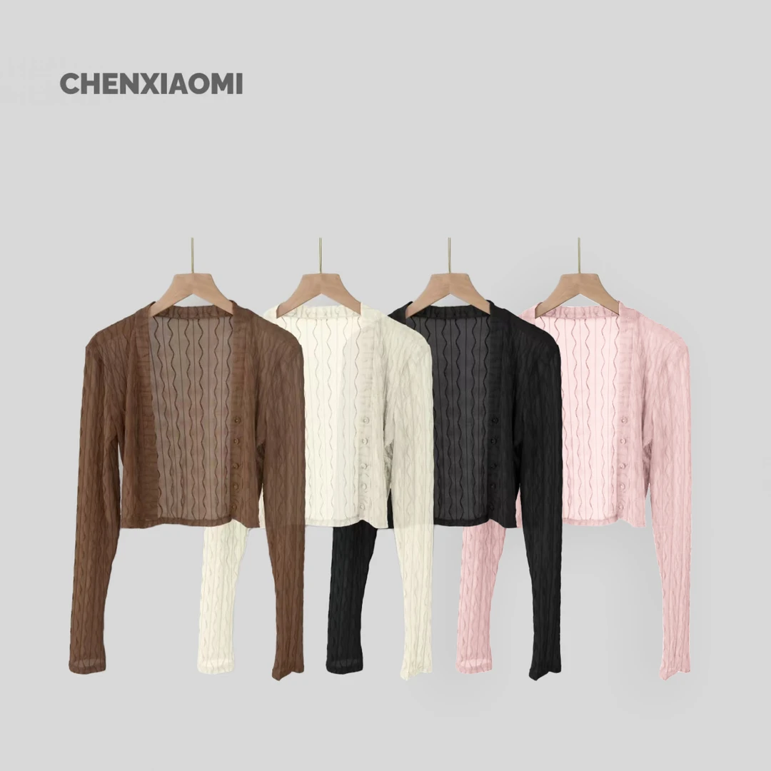 【蜜蜜家】赫本花园 欧美辣妹气质轻奢时尚百搭开衫 25/Z573