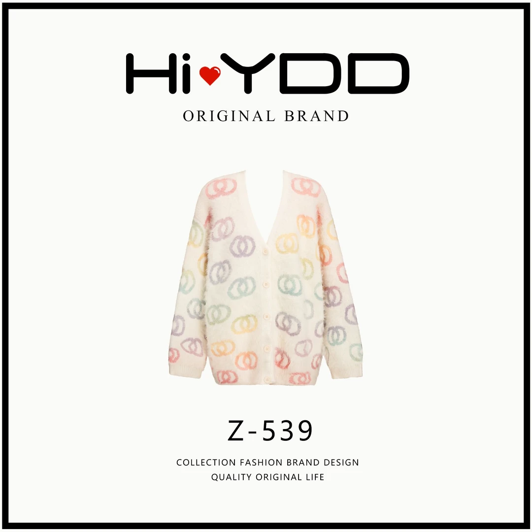 YDD•「Z-539」秋季小香风彩色开衫针织开衫轻奢毛衣外套HH-161