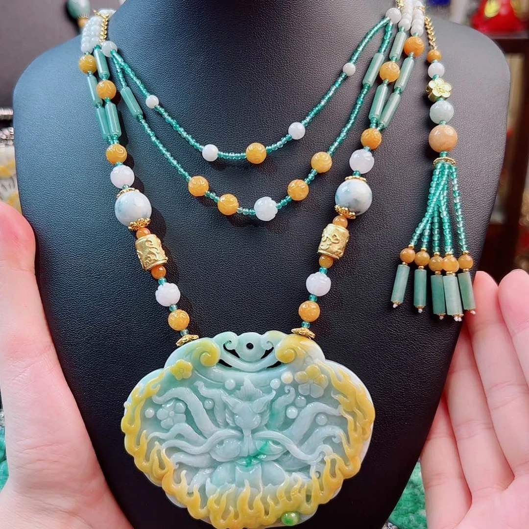 翡翠未镶嵌项链项链