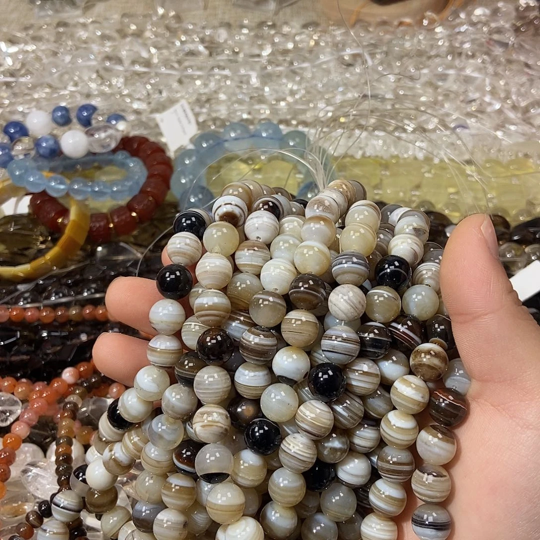 玛瑙/玉髓散珠千层玛瑙卡10