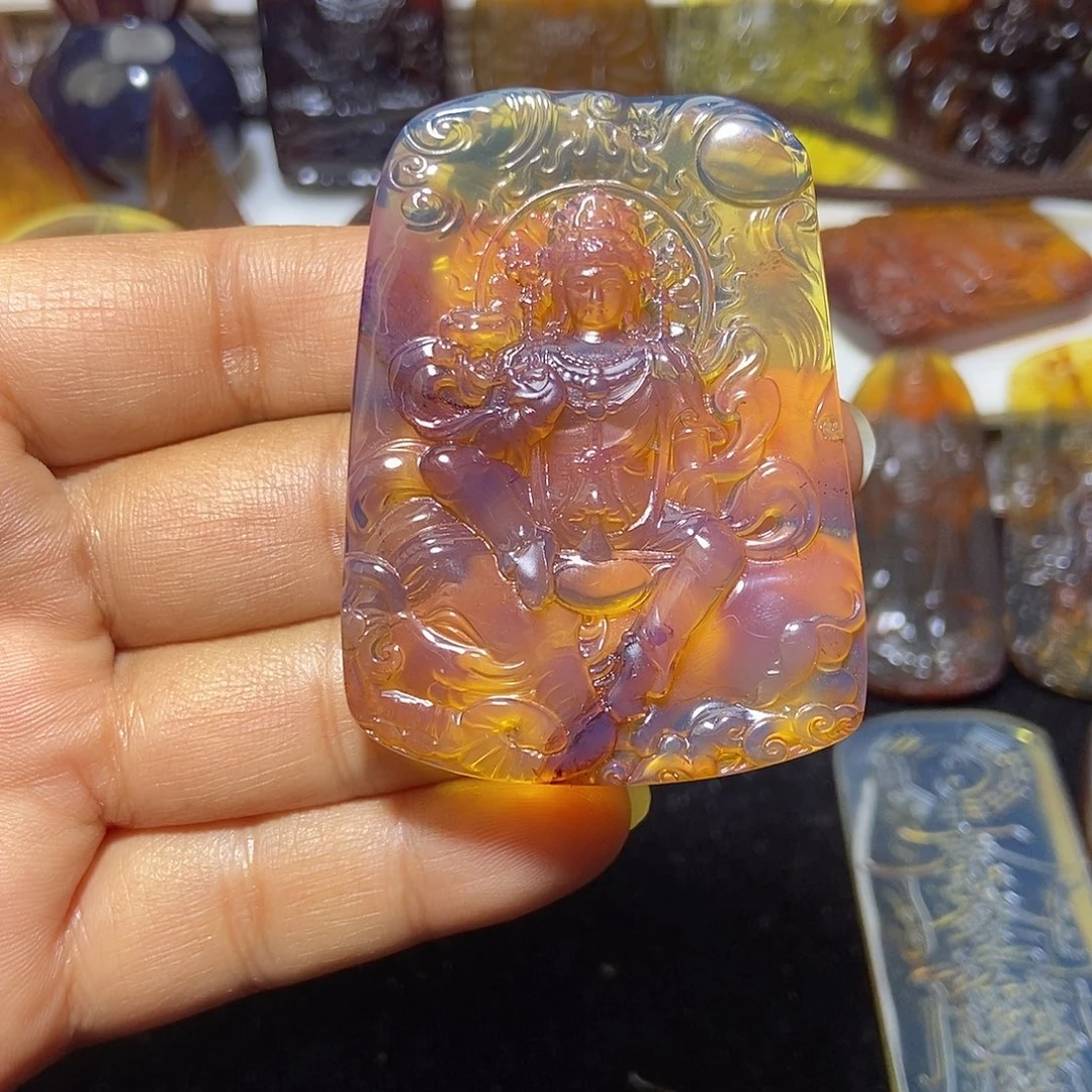 琥珀未镶嵌颈饰缅甸天然琥珀吊坠