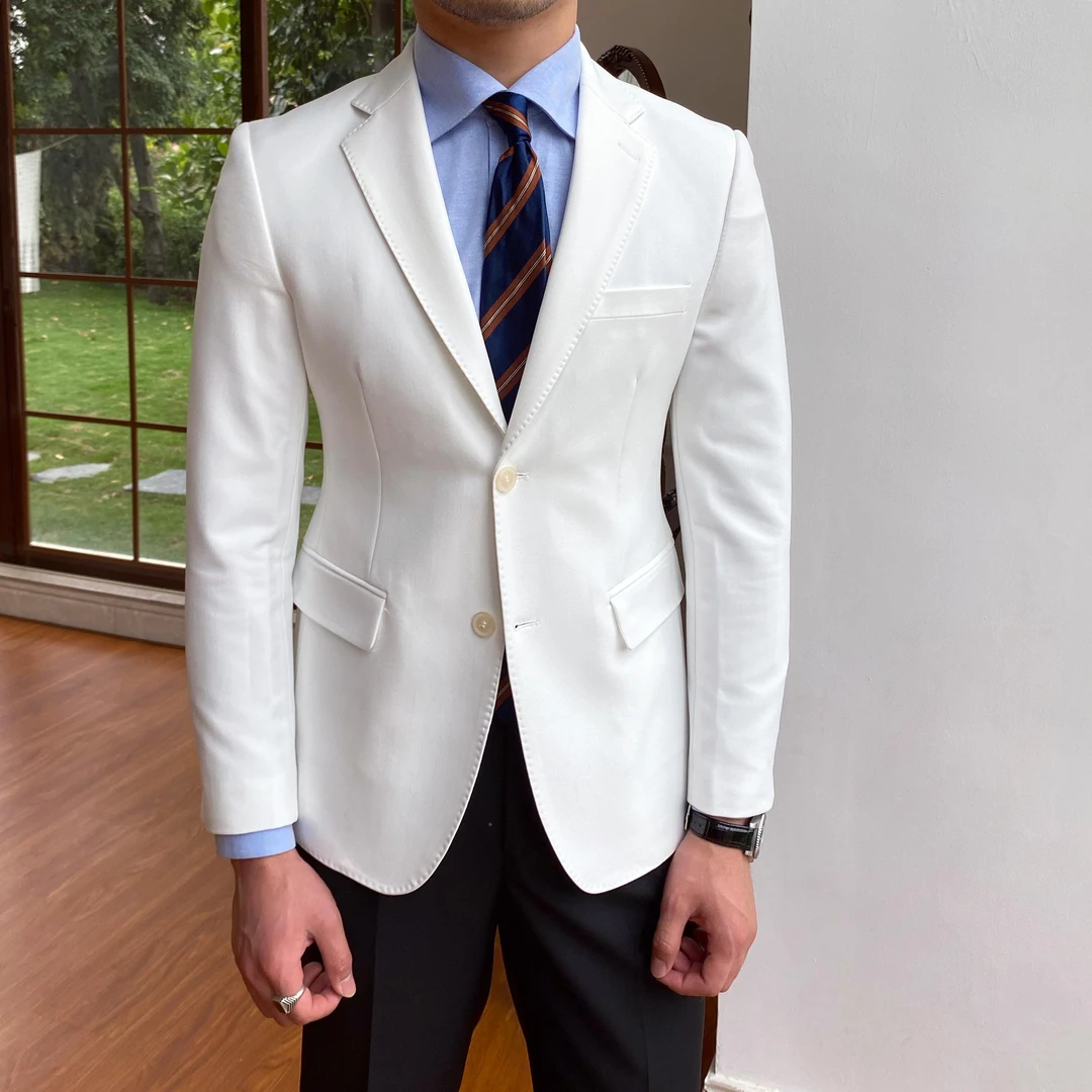 高级时尚英伦商务休闲小西服男士外套修身休闲纯色单排扣西装上衣