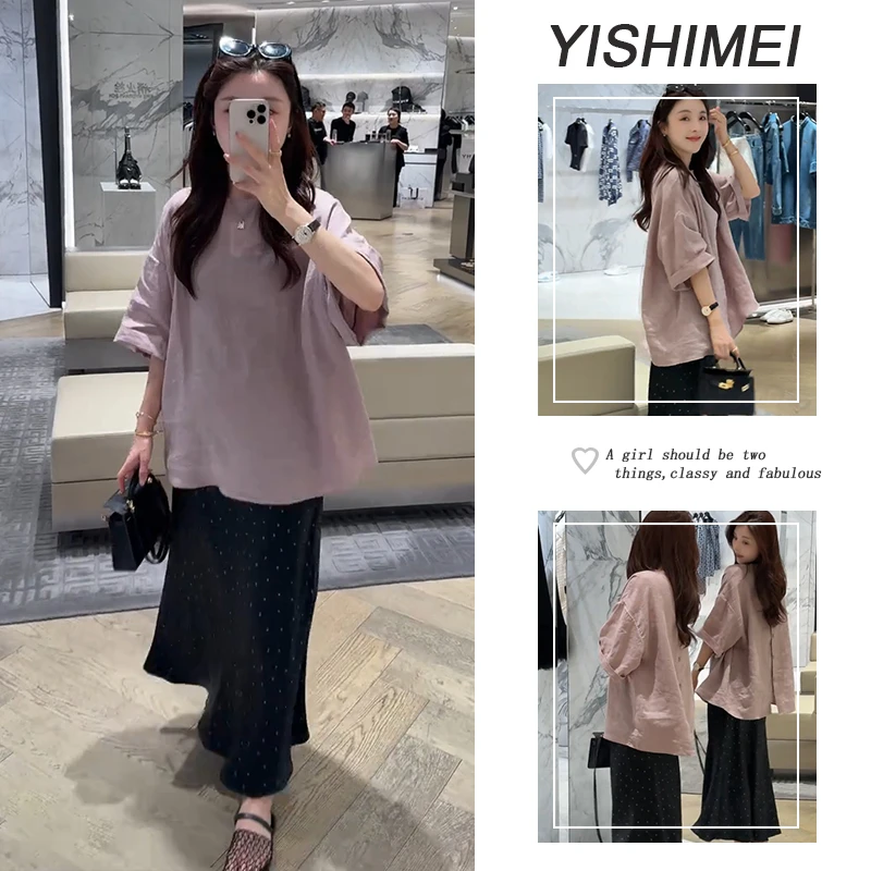 夏季时尚穿搭2025年新款简约通勤百搭短袖衬衫显瘦半身裙两件套装
