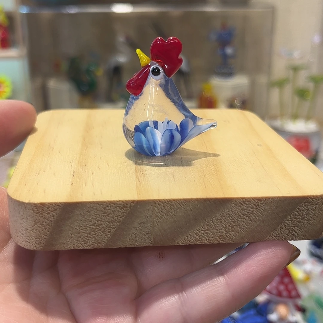 琉璃手工艺品扎花咕咕鸡颜色可选