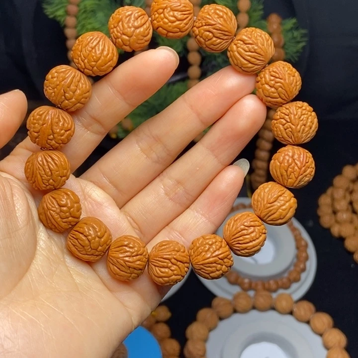 秦岭龙纹桃核手串