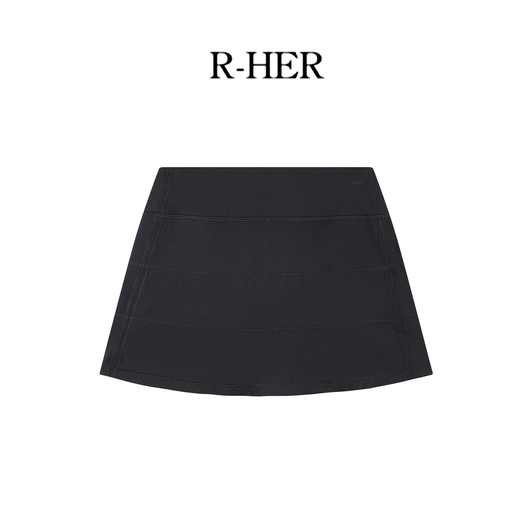 R-HER【三褶短裙】夏季舒适纯欲慵懒风女装休闲运动瑜伽女款短裙