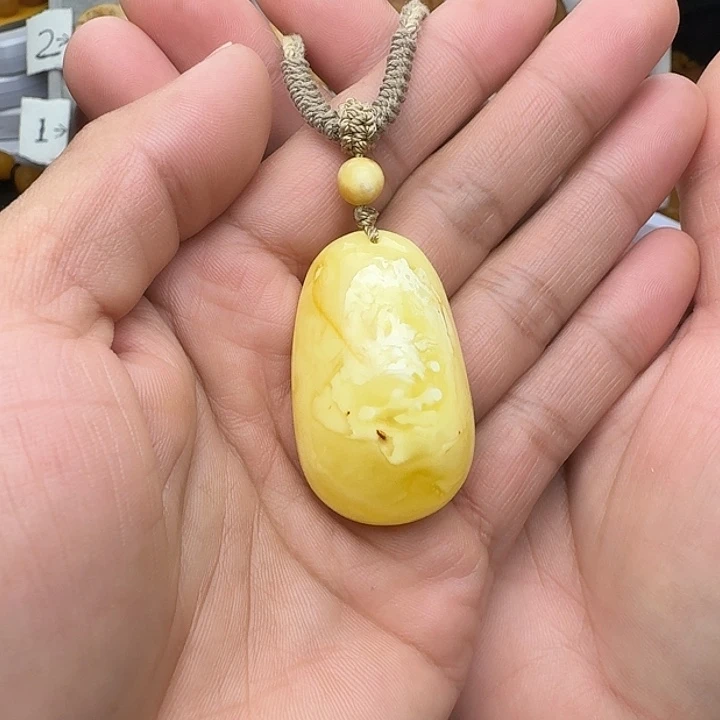 蜜蜡未镶嵌裸石天然蜜蜡白蜡吊坠