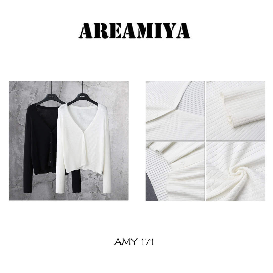 【爆单王】V领随性气质百搭冰凉感开衫 AMY171