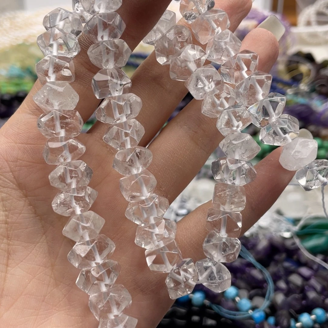 玛瑙/玉髓合金珠宝半成品一条装卡10白水冲角