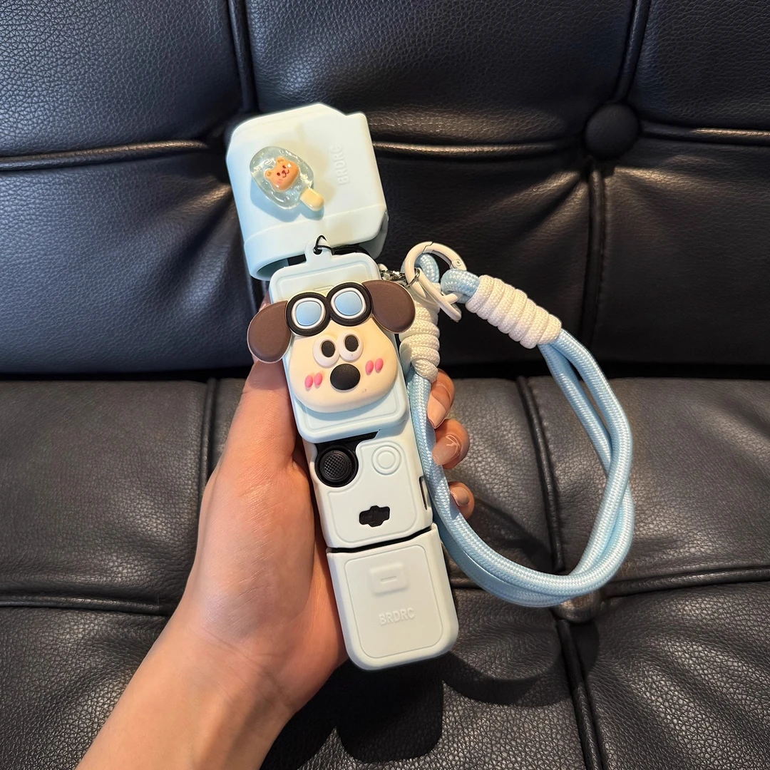 飞行员小狗大疆保护壳pocket3保护套可爱硅胶套云台相机配件防摔