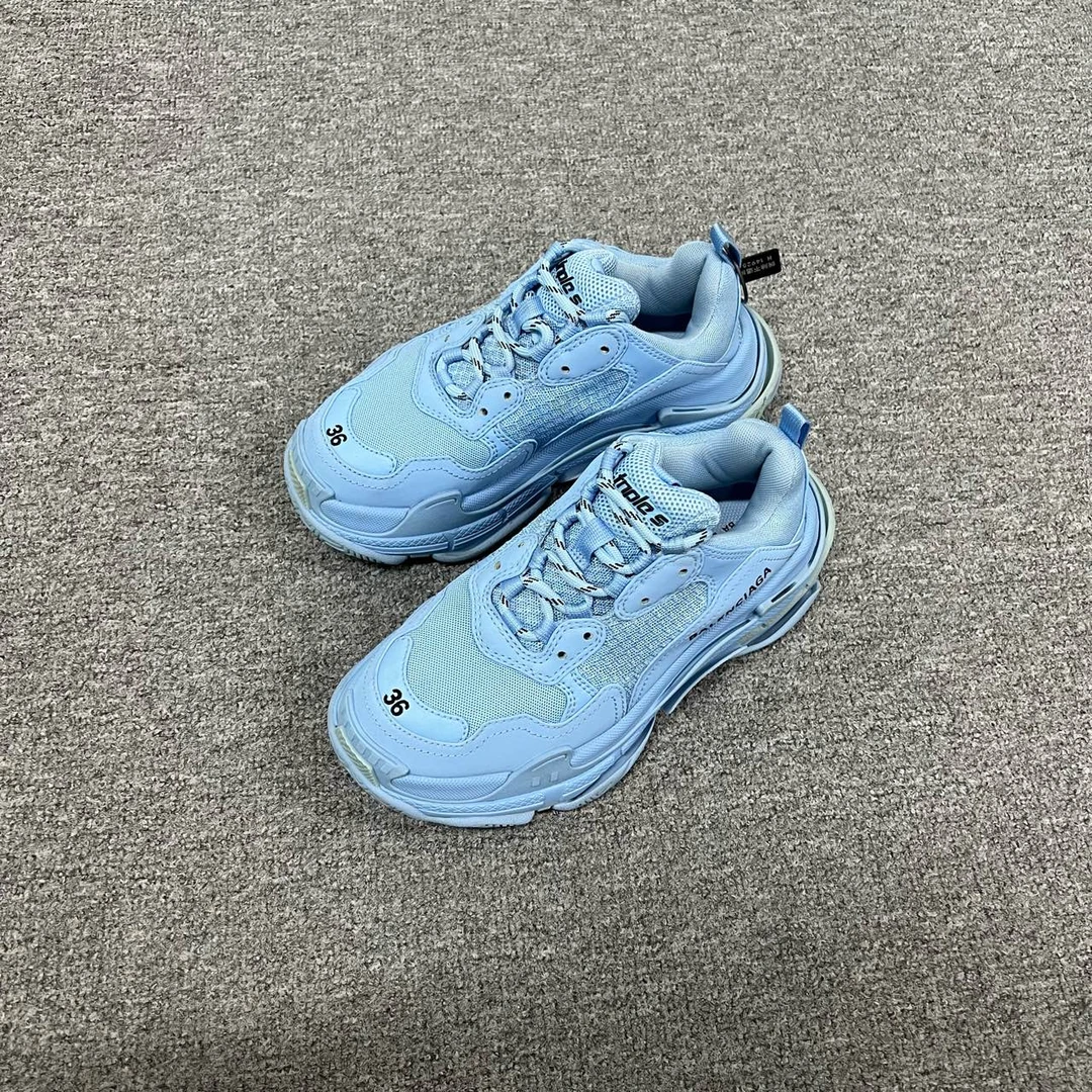 99新 Balenciaga/巴黎世家 巴黎世家蓝色蓝色老爹鞋36码