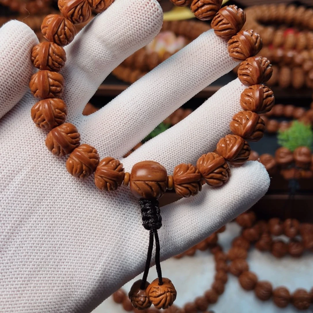 桃核手串s****r14野生红皮金蝉手持