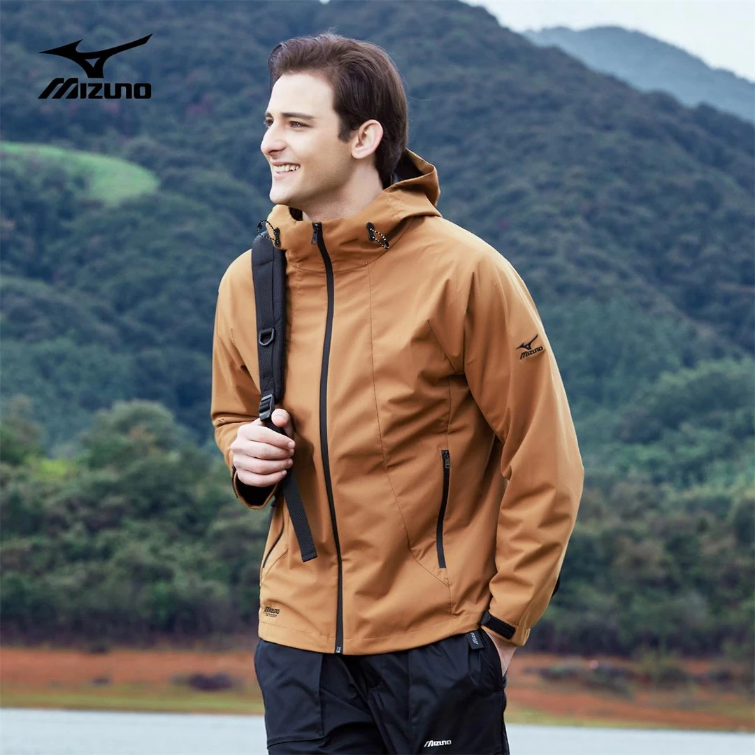 Mizuno/美津浓户外连帽夹克防风防水休闲外套男女同款冲锋软壳衣
