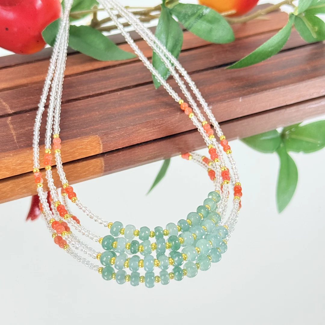 【翡翠直切】翡翠项链面小仙多样性发其一