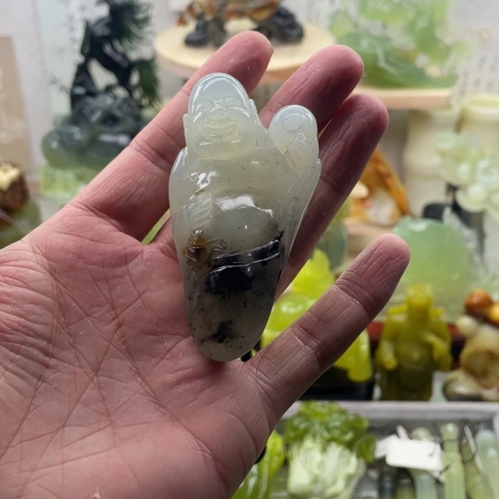 蛇纹石玉未镶嵌四大名玉手把