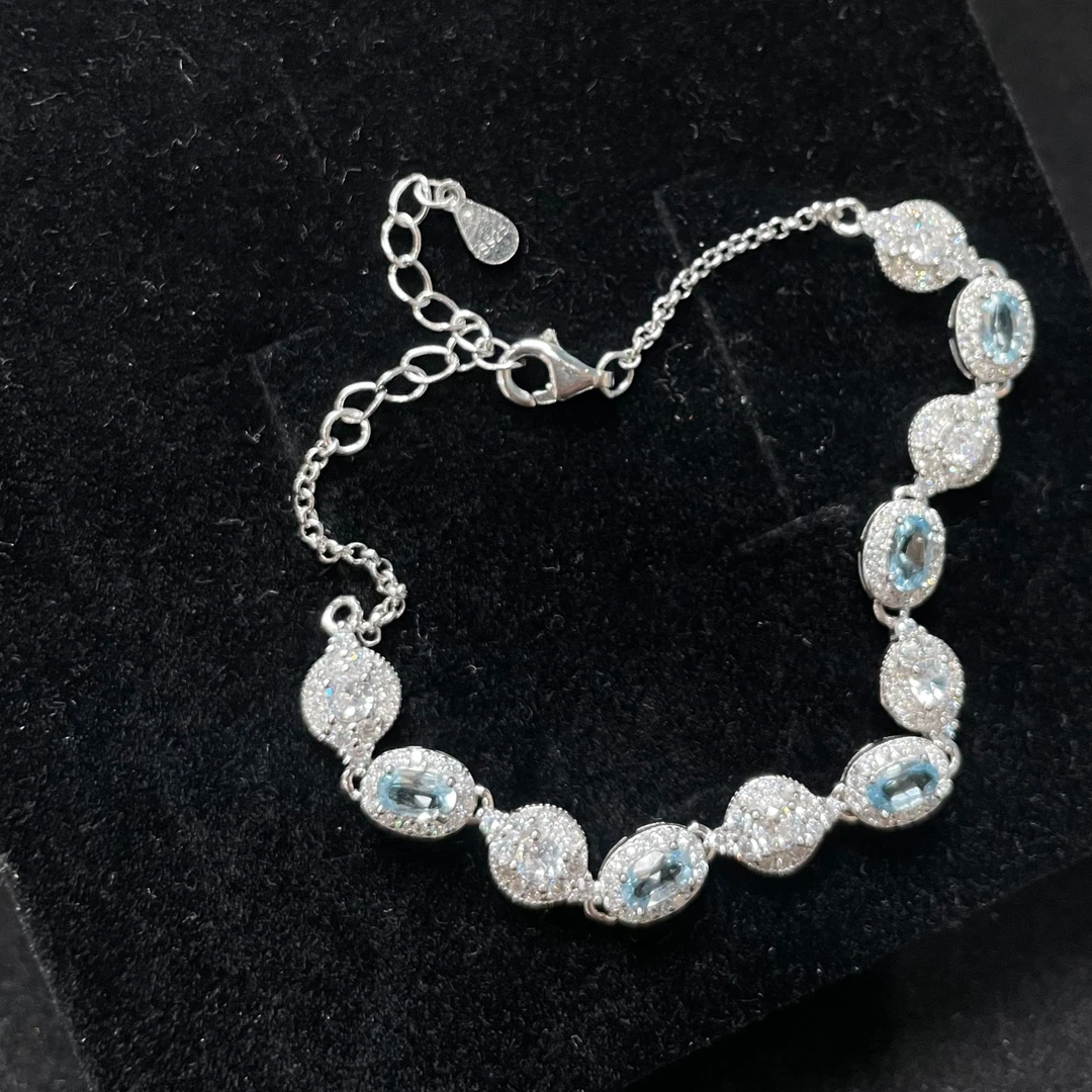 非常蓝的海蓝宝手链s925  KT25030905